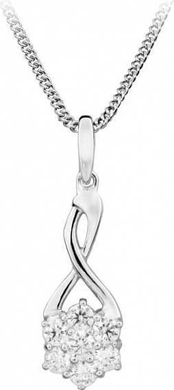 Actual product image Silver Cat Charming necklace with zircons SC373