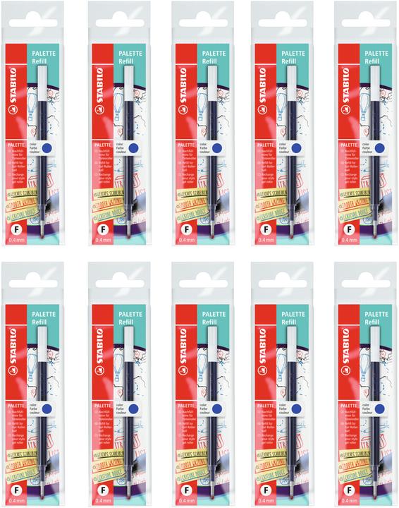 Produktbild STABILO Ersatzminen für ® Gelschreiber Palette, Strichstärke 0,4 mm, 10 Stück, diverse Farben (Blau, 0.40 mm, 10 Stk.)