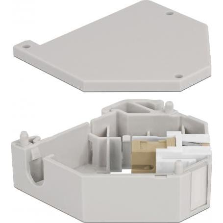 Thumbnail - Delock Hutschienenadapter mit Keystone SC Simplex Buchse zu SC Simplex Buchse beige, Elektronikkabel + Stecker, Grau