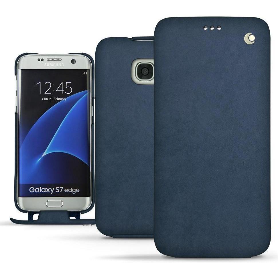 Thumbnail - Noreve Lederschutzhülle vertikal (Samsung Galaxy S7 Edge), Smartphone Hülle, Blau