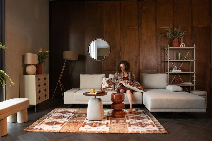 Actual product image Dutchbone Shelly Side Table Cinnamon Right Chaise Longue