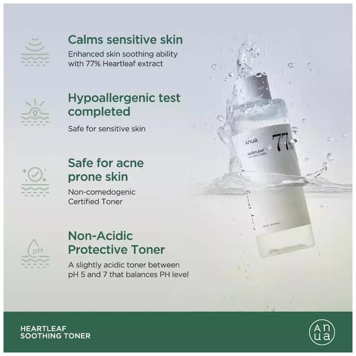 Image du produit Anua Heartleaf 77% Soothing Toner (Tonique visage, 250 ml)