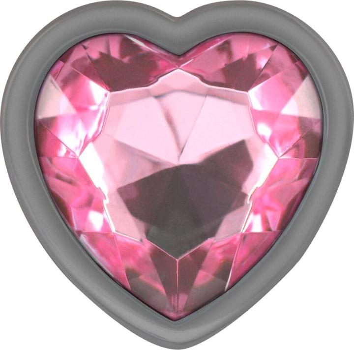 Actual product image Intense Pink Heart Aluminium Metal Anal Plug Size L