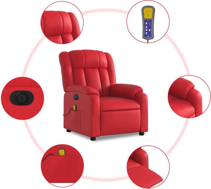Immagine prodotto vidaXL Sedia da massaggio elettrica in similpelle rossa