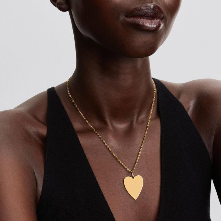 Immagine prodotto Pandora Anhänger mit grösserer Herzplatte mit Gravurmöglichkeit (Acciaio inossidabile, Argento 925, Placcato oro 14K)