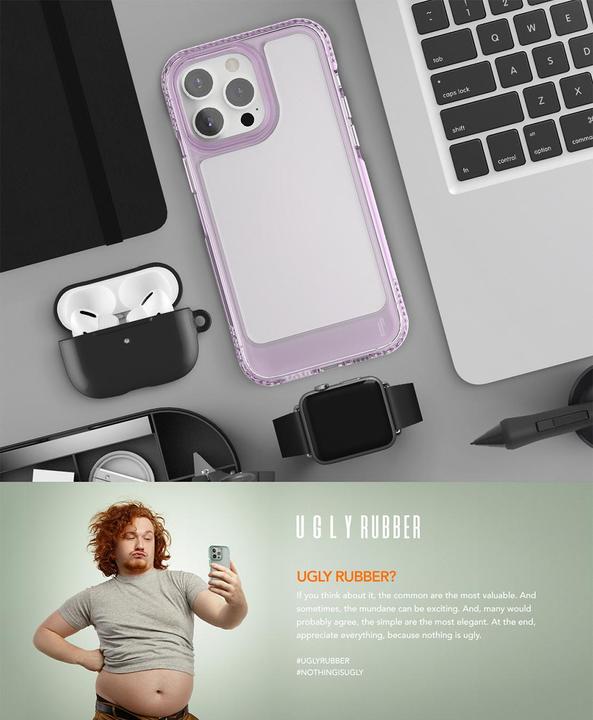 Productafbeelding Ugly Rubber UMODEL hoesje voor iPhone 15 Plus 6,7" helder zwart (Apple iPhone 15 Plus)