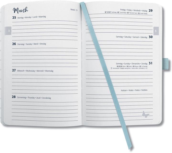 Nährwerte und Zutaten Jolie Taschenagenda (9.5 x 15 cm, Englisch, Italienisch, Französisch, Deutsch)