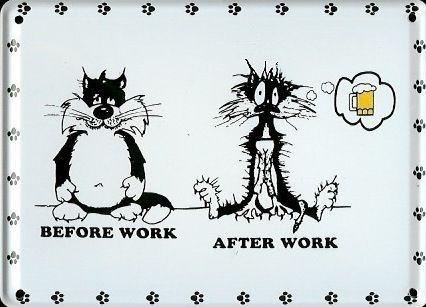 Produktbild Puag Before work, after work Miniaturschild inkl. Magnet 8 x 11 cm (11 x 8 cm)