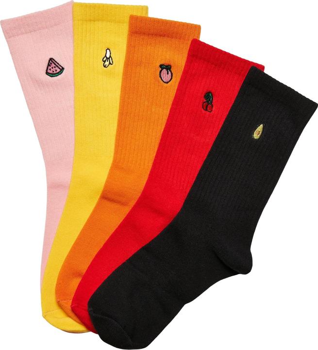 Urban Classics Fruit Embroidery Socks 5-Pack - 17244