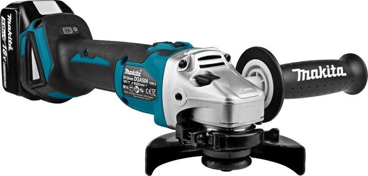 Actual product image Makita DGA504RTJ, 2 batteries (125 mm)