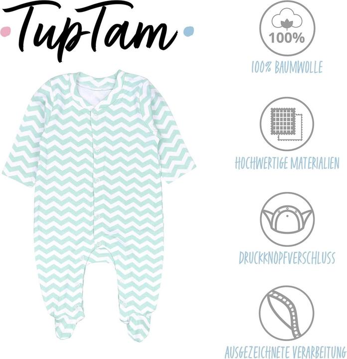 Produktbild TupTam Schlafstrampler mit Fuss - 3er Set (80)