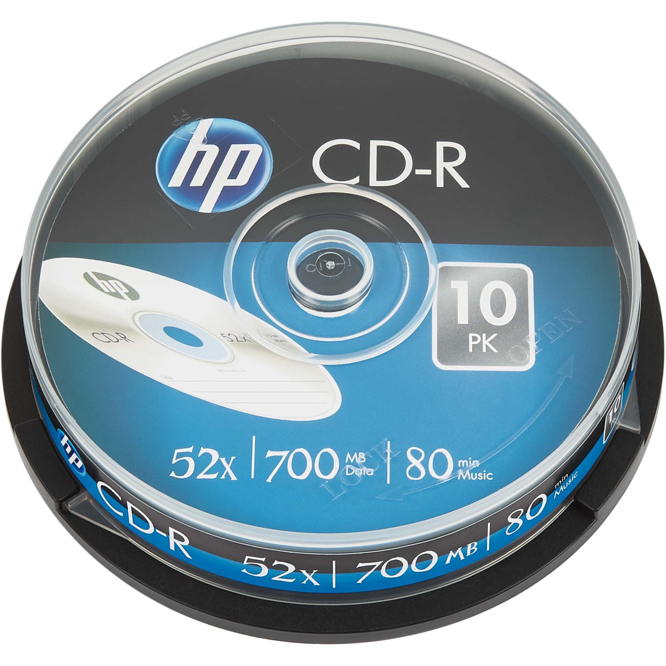 HP CDR 52X 10PK cake box 700MB (69308) (10 x), Optischer Datenträger