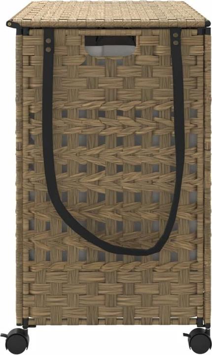 Produktbild vidaXL Wäschekorb mit Rollen 66x35x60 cm Rattan,Material: Rattan