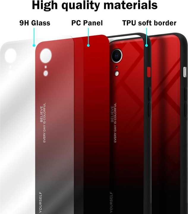 Actual product image Cadorabo TPU 2 colors glass envelope (Apple iPhone XR)