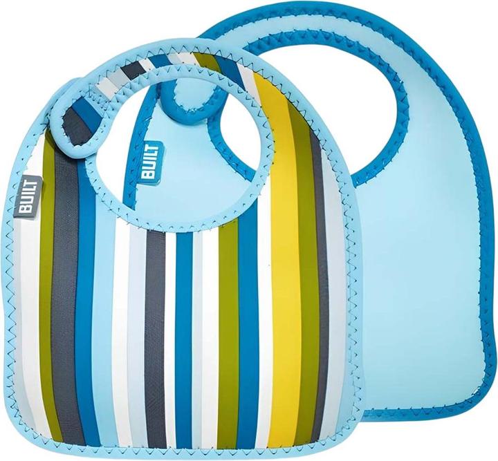 Built Bib Mess Mate Baby Blue Stripe 2 pcs (6 Mois)
