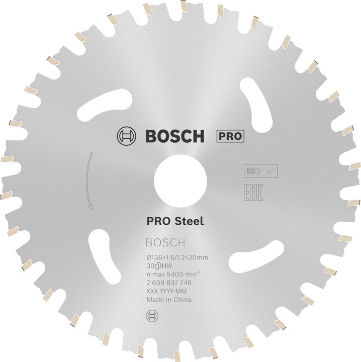 Actual product image Bosch Professional Zubehör PRO Steel cordless circular saw blade, 136 x 1.6 x 20 mm