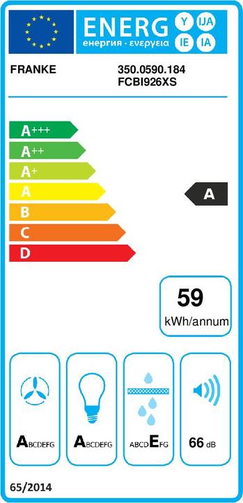 Energie-Label Franke Maris Deckenhaube (Deckenlüfter)