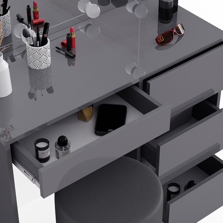 Produktbild Vicco Sherry mit Hocker und Beleuchtung (90 x 75 x 40 cm)