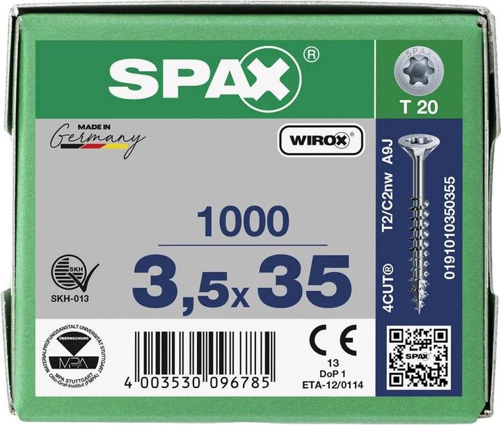 Productafbeelding Spax Spaanplaatschroeven SK T15 3,5x35 mm (1000 Schroeven per stuk)