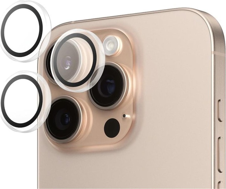 PanzerGlass Hoops Protecteur de lentille transparent pour iPhone '24 6.3" Pro/ 6.9" Pro (1 pièce(s), Apple iPhone 16 Pro)