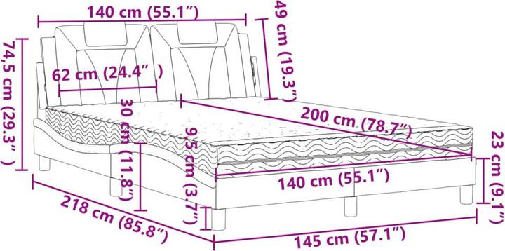 Actual product image vidaXL Bett (140 x 200 cm)