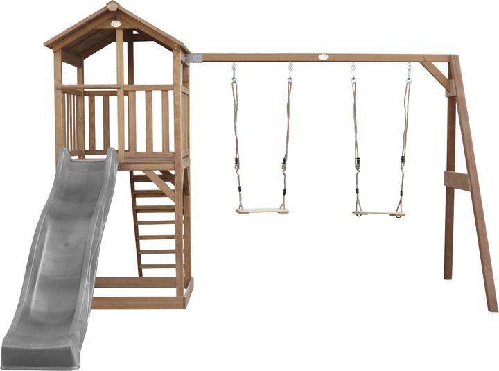 Image du produit Axi Tour de jeu Beach Tower avec balançoire double Brown - Grey Slide
