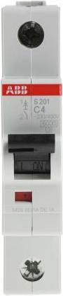 Actual product image ABB Automatic circuit breaker S200 type C 4A 6kA