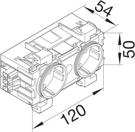 Actual product image Hager TEH GS20016029 Socket outlet 2-f,WA-St,terminal block, front-locking, mint green