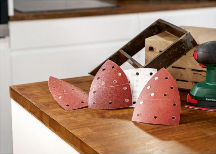 Actual product image Bosch Zubehör Sanding sheet set for multi-sander, 25-piece, 11 holes, 102 x 62 mm, 40 - 180 (40, 80, 120, 180)