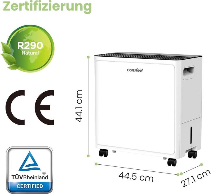 Comfee Kraftvolle Luftentfeuchter mit Trocknerfunktion und Timer für grosse Räume (73 m², 30 l/24h)