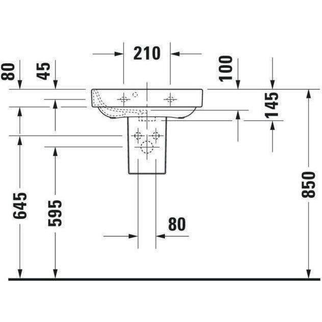Thumbnail - Duravit, Waschbecken, Handwaschbecken HAPPY D.2 m ÜL HLB 500x360mm 1 Hahnloch weiss WG (360 mm, 500 mm)
