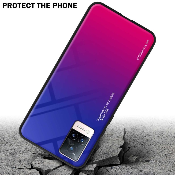 Productafbeelding Cadorabo TPU 2 Kleuren Glazen Hoesje (Vivo V21)
