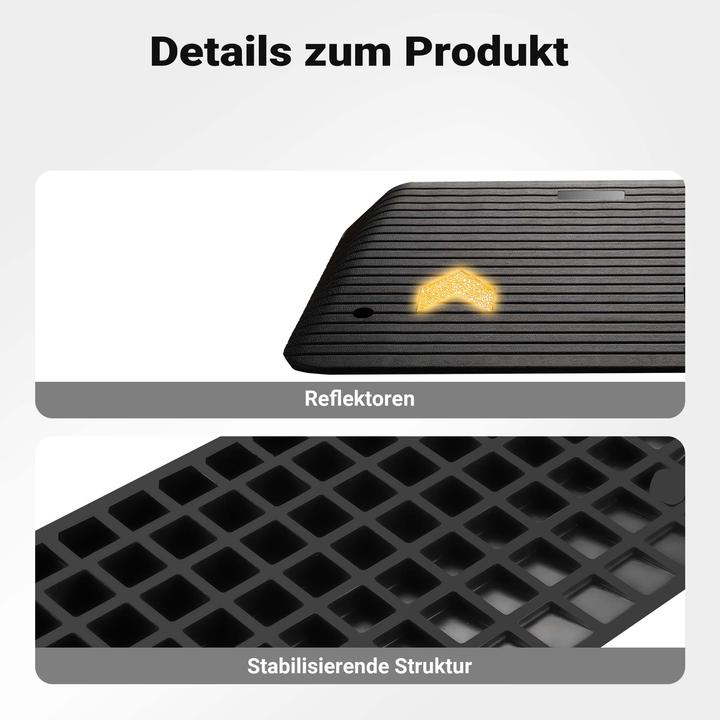 Produktbild Wiltec Schwellenrampe Gummi 902x620x102mm Rampe 50t Auffahrrampe Rollstuhl Auto