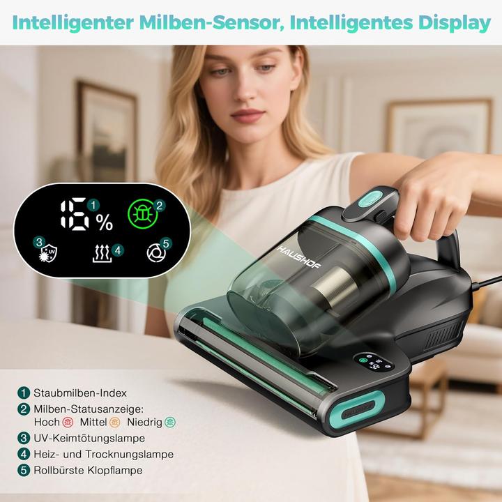 Produktbild Haushof Milbensauger mit UV Licht und Heissluft-Funktion