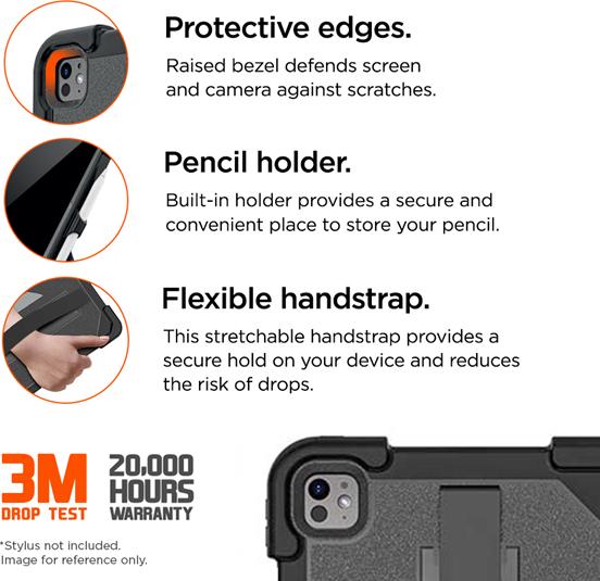 Image du produit Eiger Schutzcase mit Handschlaufe und Kickstand Peak 4000m Black (iPad Pro 11 2024 (M4))