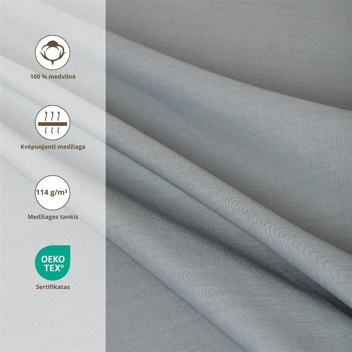 Produktbild Domoletti FITTED SHEET COTTON 180X200+25 GREY (180 x 200 cm)