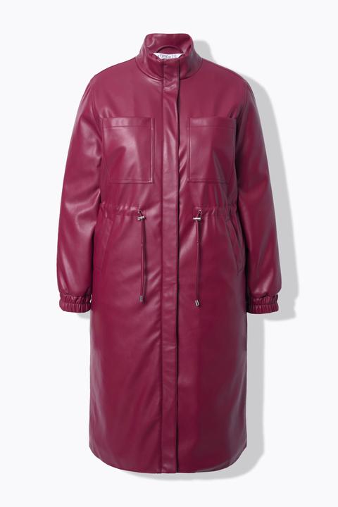 Actual product image Studio Untold Long Faux Leather Drawstring Waist Coat (46)
