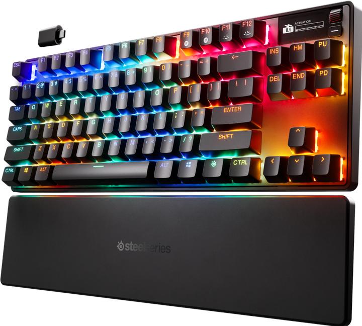 Produktbild SteelSeries | Gaming Keyboard | Apex Pro TKL Gen 3 | US Layout | Bluetooth | Black | 2.4 GHz / Bluetooth/ Wired (US, Kabellos, Kabelgebunden)