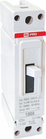Produktbild RS PRO RS RS01, Schutzschalter 1-polig, 100A Front