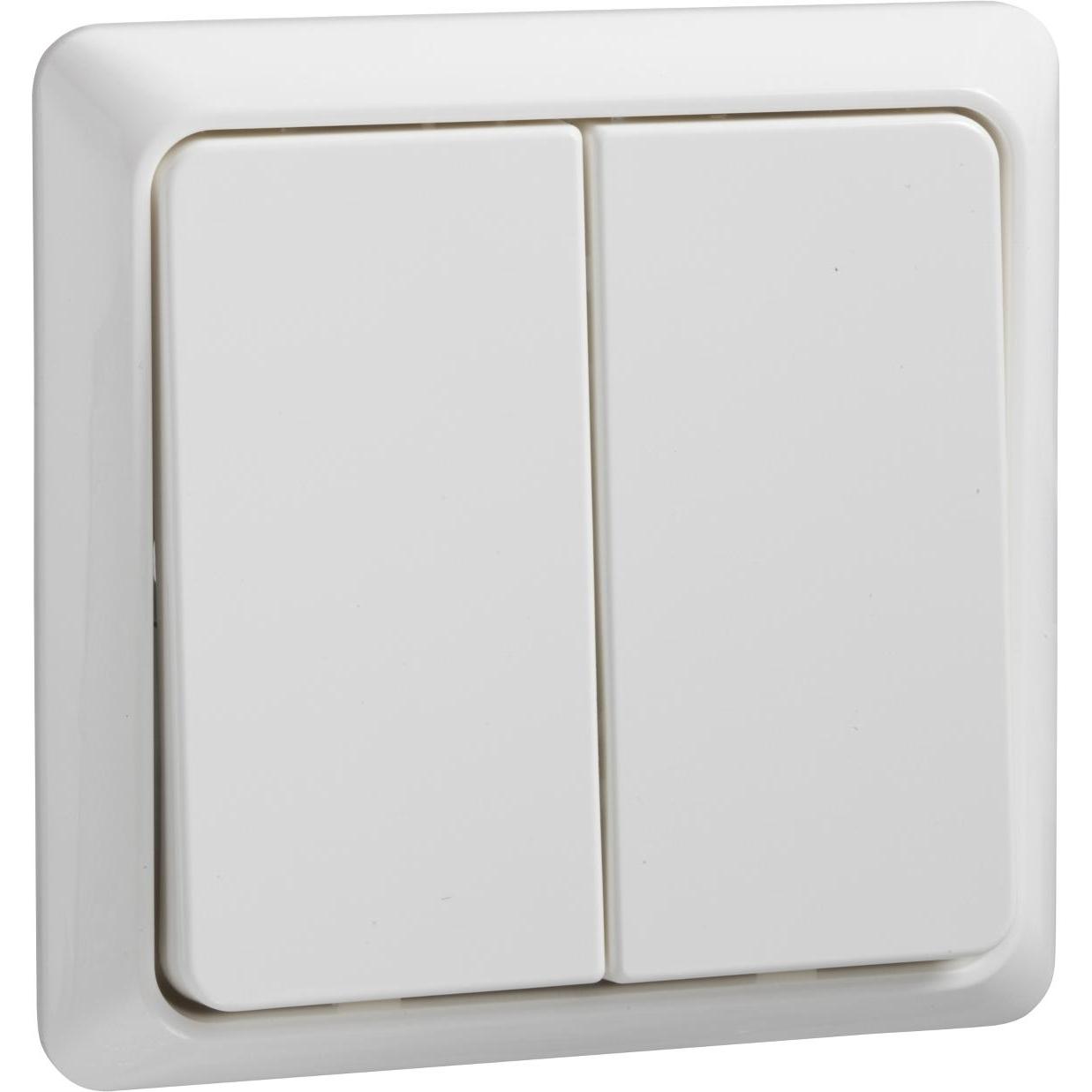 ELSO Doppio pulsante 42V/1A da superficie RENOVATION bianco puro, Pulsante + Interruttore, Bianco