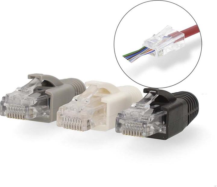 Immagine prodotto Nedis CCBW89360GY Spina RJ45 Pass Through Fixed/Stranded UTP CAT6 Straight Placcato oro 10 pz. (U/UTP, CAT6)