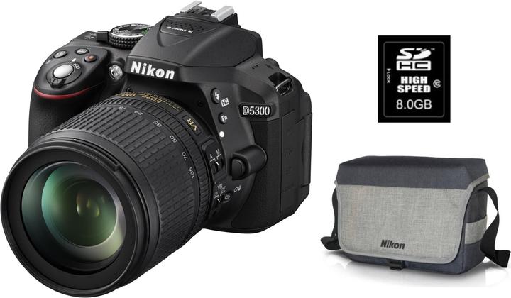 Produktbild Nikon D5300 Kit inkl. Speicherkarte und Tasche (24.20 Mpx, APS-C / DX)