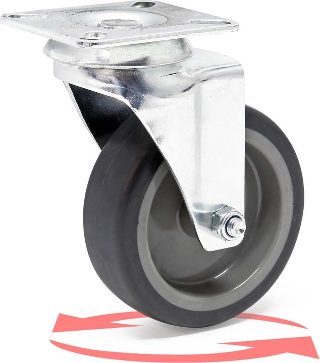 Immagine prodotto Wiltec Kit 4x Roulettes pivotantes fixes Carica lourde 100 mm Plastique Plaque de montage 80 kg/roue Transp