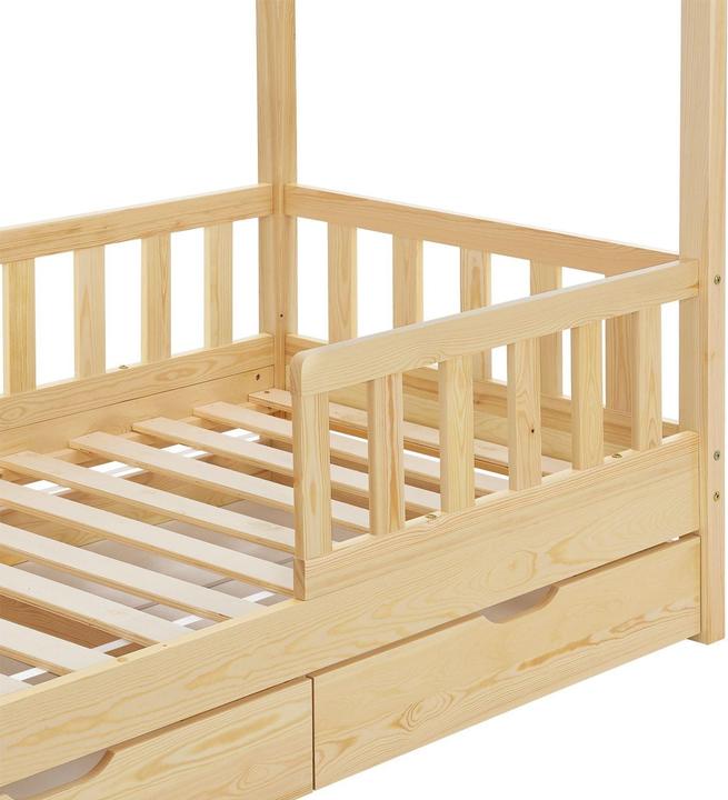 Image du produit Juskys Kinderbett 90x200cm mit Bettkasten Marli - Natur (90x200)