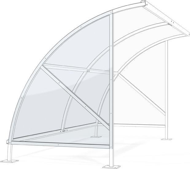 0 Side panel for roofing system model Bamberg transparent W 2040/4080 mm