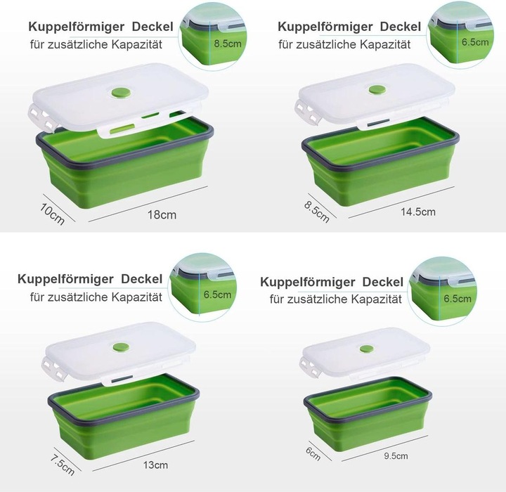Produktbild König Design Gefrier Dosen Lebensmittel Vorrats Behälter Frischhaltedosen Deckel Faltbar (0.50 l)