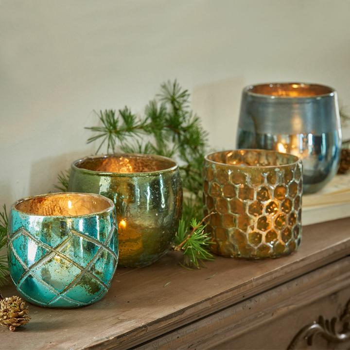 Actual product image Loberon Lantern Set of 4 Marine (4 x, Ø 9 cm)