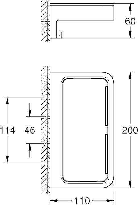 Actual product image Grohe Start Cube QuickFix shower basket, glue or drill, matt black (15 x 15 x 8 cm)