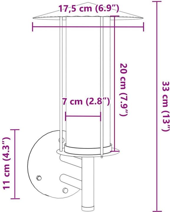 Image du produit vidaXL Aussenwandleuchte (E27, IP44)