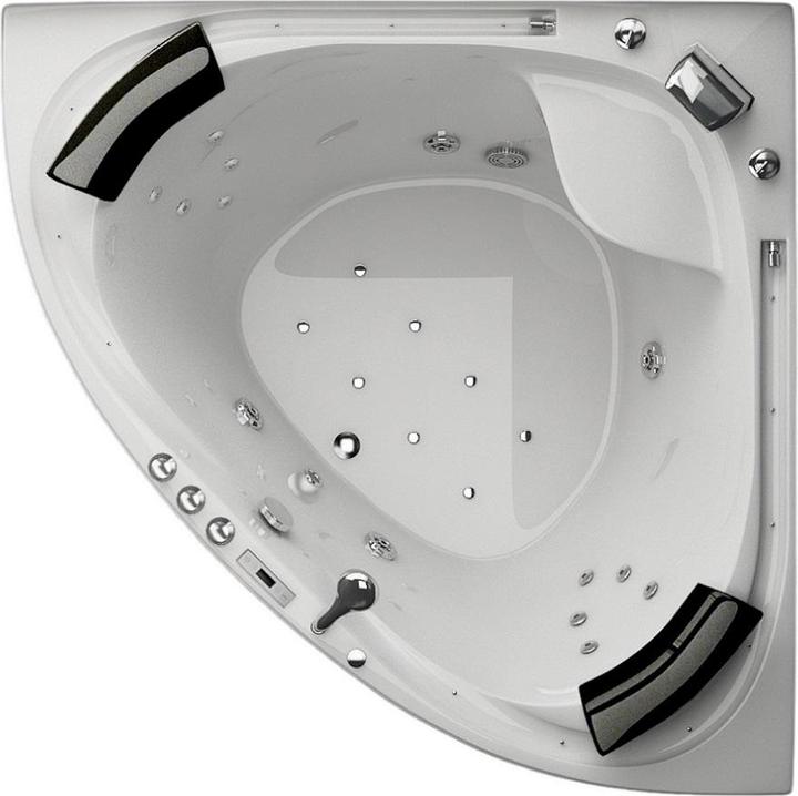 Jet-Line Whirlpool VILLA SABRINA weiss 1,6x1,6 m Vollausstattung Wasserfall umlaufend (160 cm, 160000 cm)